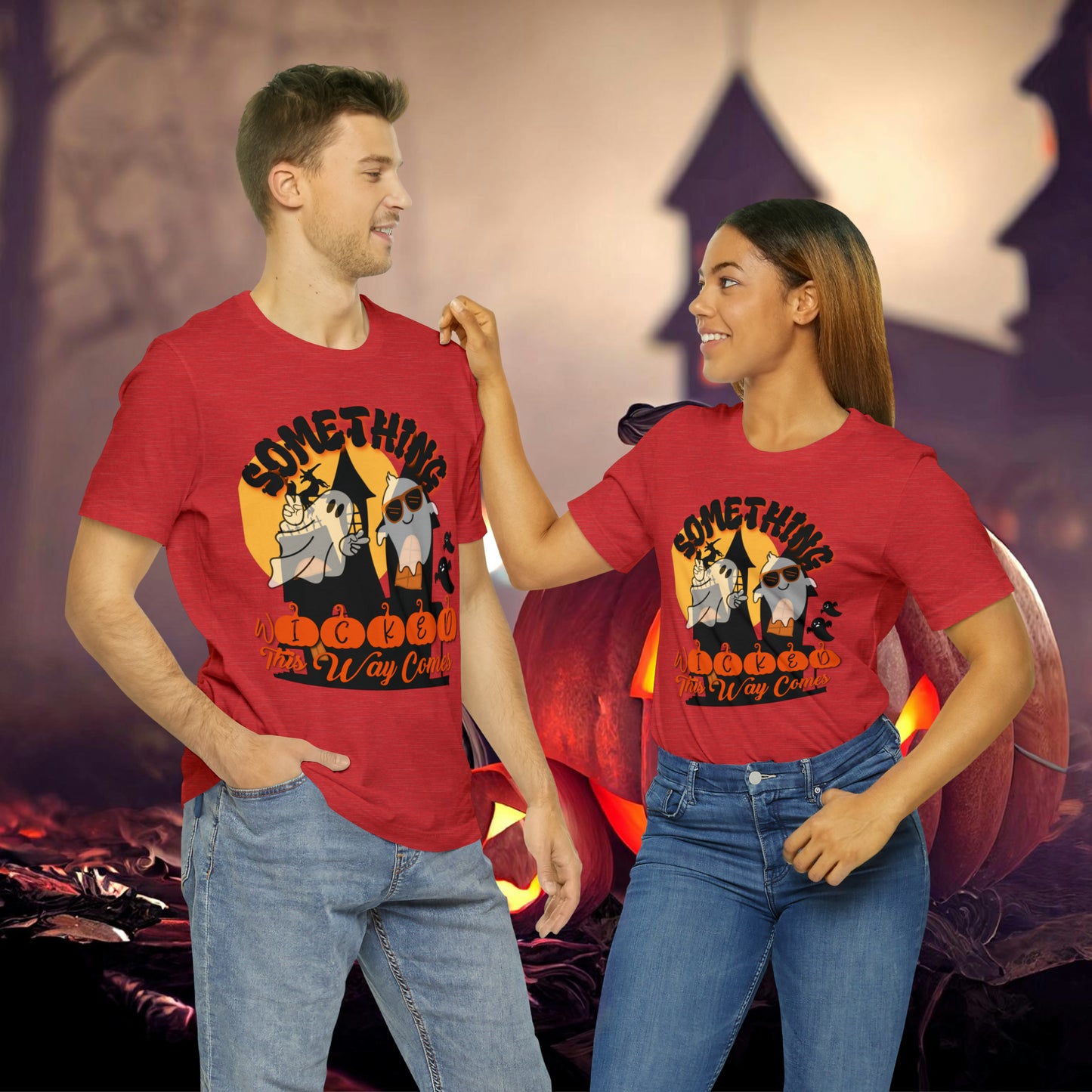 Something Wicked this Way Comes Halloween Unisex Jersey Short Sleeve Tee Gifts for Her Gifts for Him