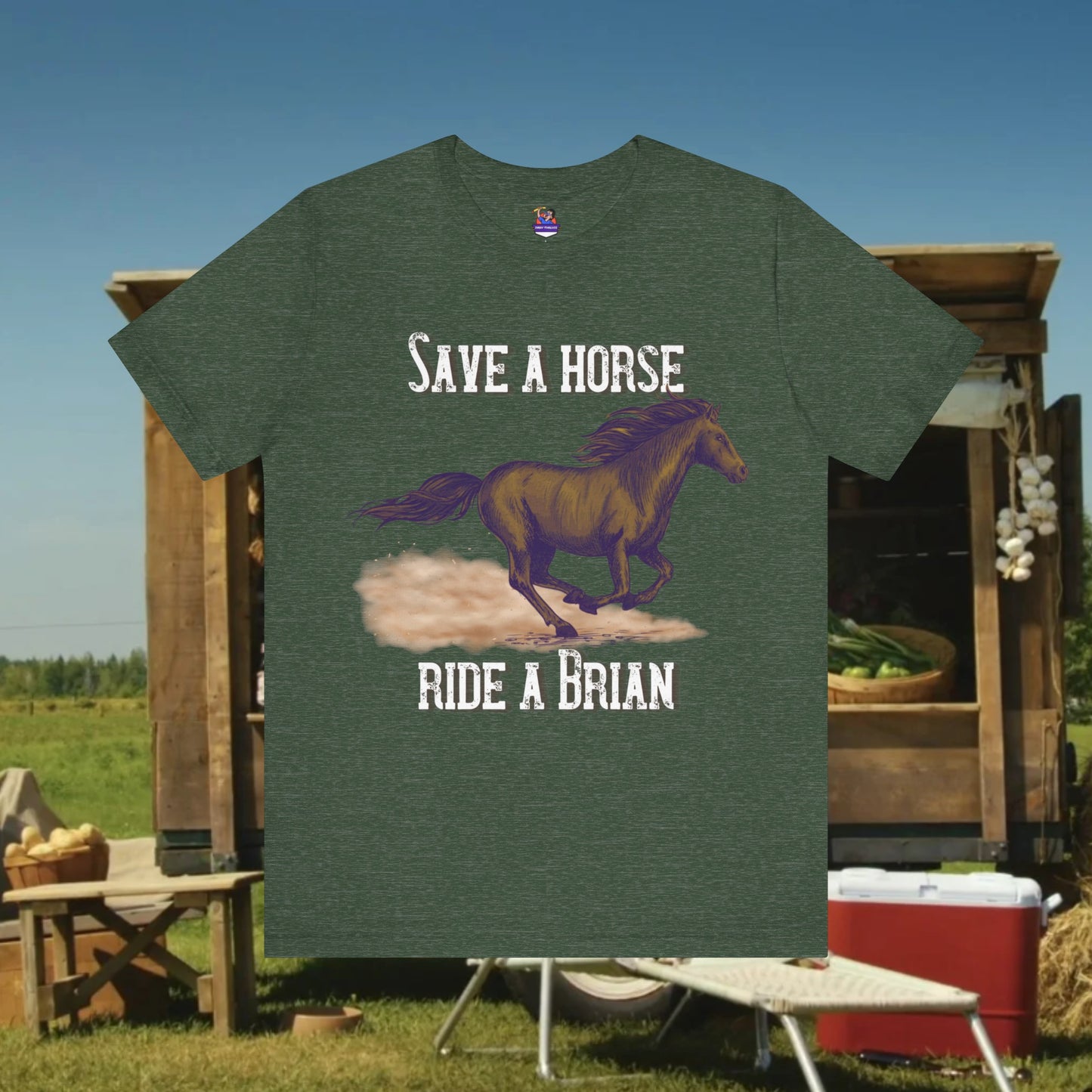 Save a Horse, Ride a [Custom Name] - Unisex Jersey Short Sleeve Tee