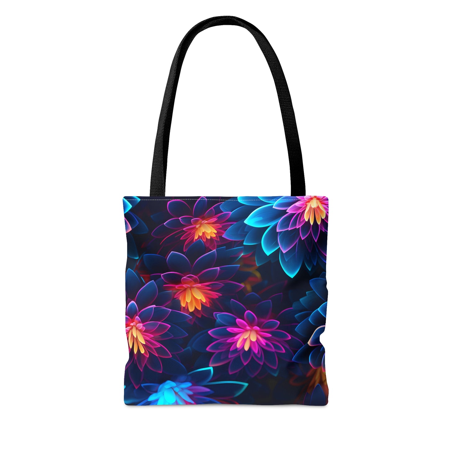 Wild Neon Flowers All Over Print Tote Bag