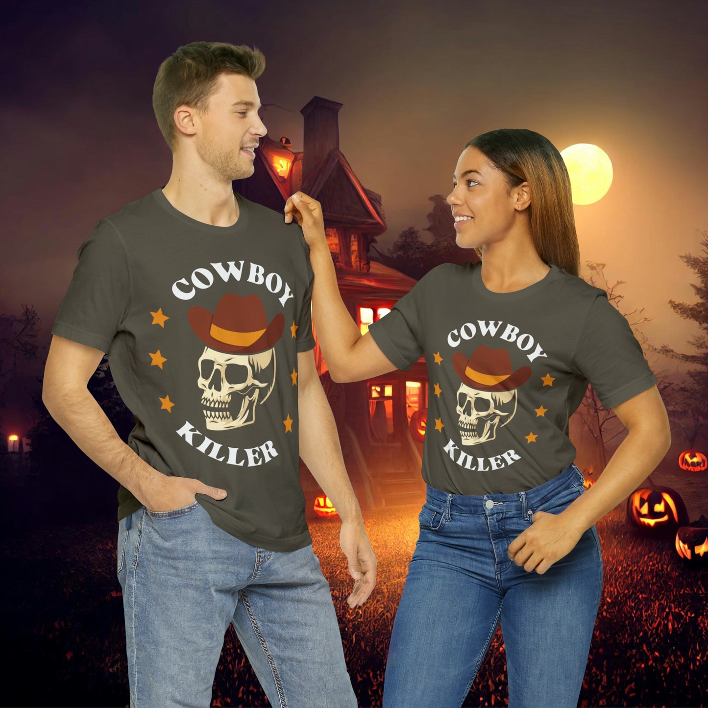 Cowboy Killer Retro Halloween Unisex Jersey Short Sleeve Tee Gifts for Him Gifts for Her