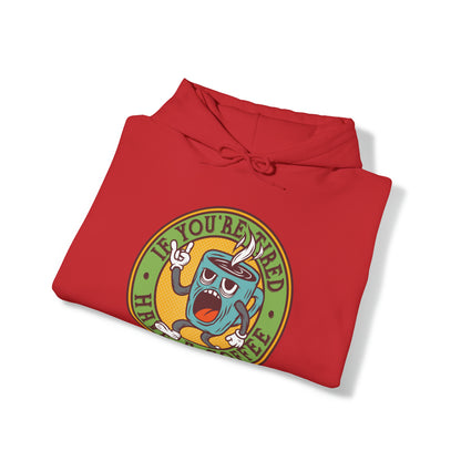 DirkyThreadz Coffee Lover's Hoodie - Playful Cartoon Design for Caffeine Enthusiasts"