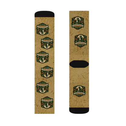 Paddle Daddy Country Club Socks – Chloe-Stamped Lore for Your Feet Rustic Camp-Themed Sublimation Socks, Cozy Adventure Gift, Hiking Accessories, Camping Gear, Unique Sock Design