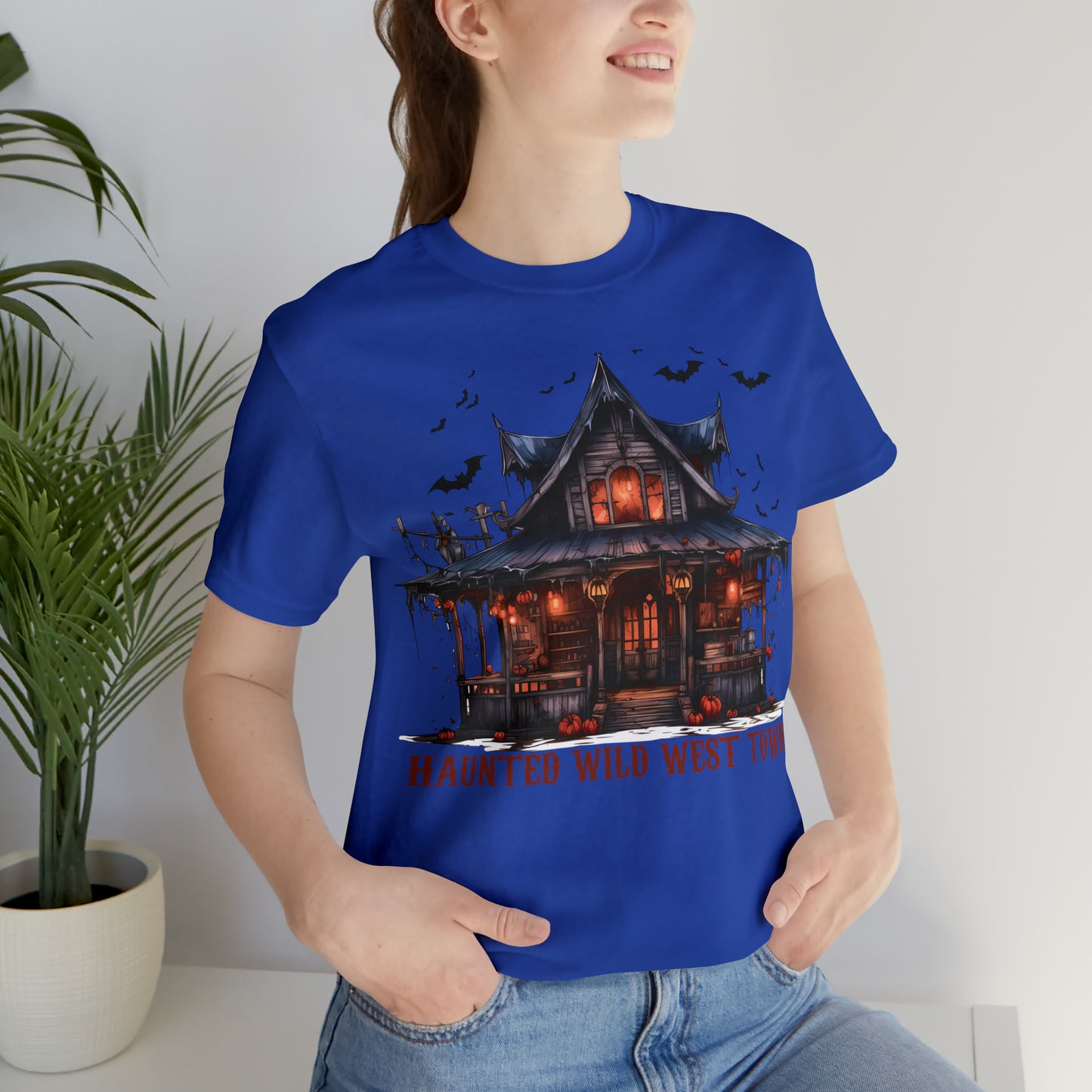 Haunted Wild West Town Halloween Western Unisex Jersey Short Sleeve Tee Gifts for Him Gifts For Her