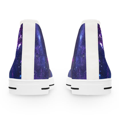 Purple Beyond the Stars Outer Space Out of this World Women's High Top Sneakers