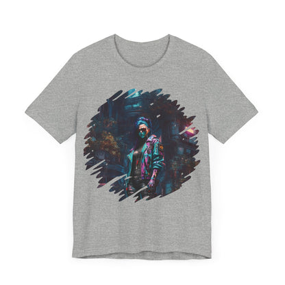 Cyberpunk Girl T-Shirt - Unisex Jersey Tee with Futuristic Cityscape Graphic cyberpunk fashion