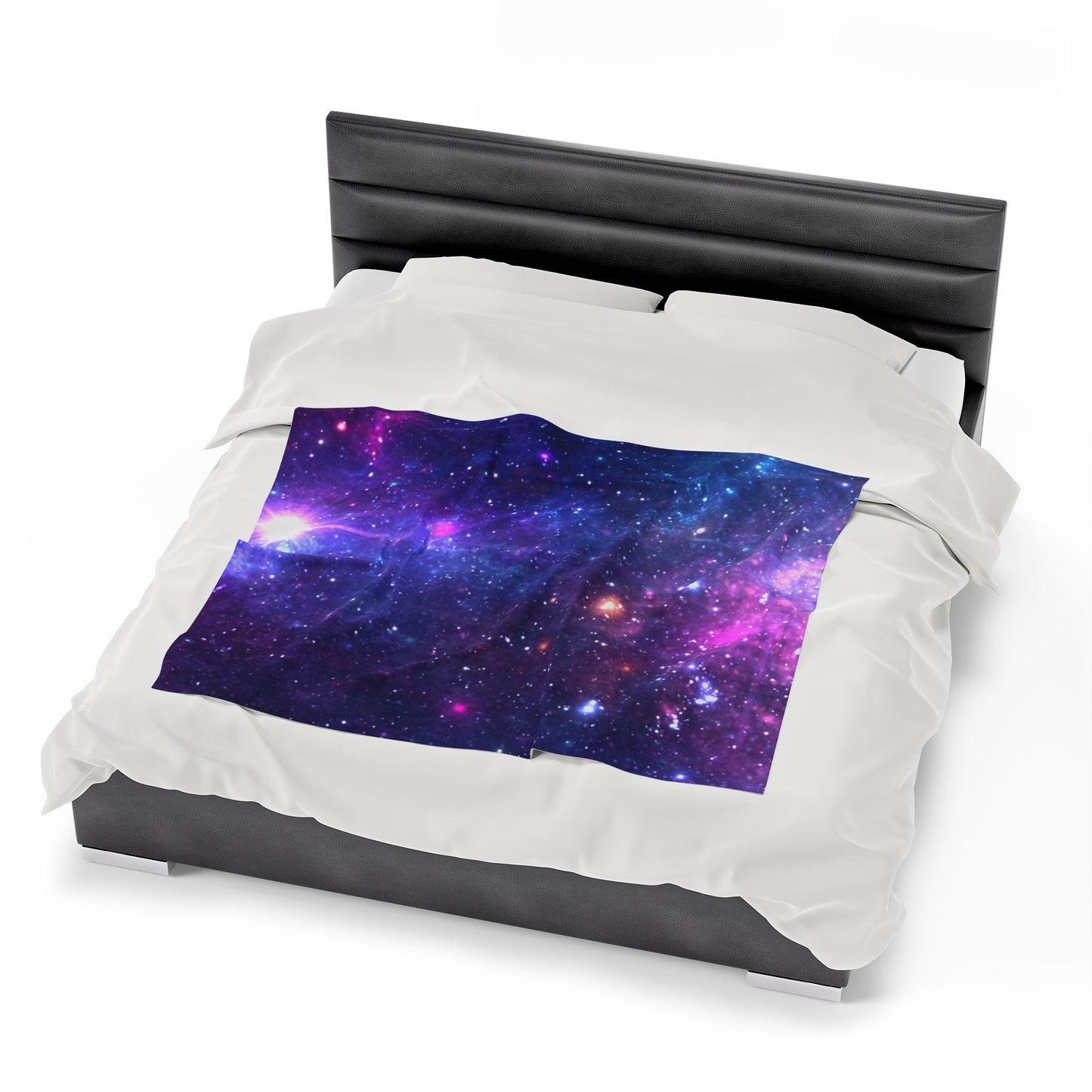 Purple Beyond the Stars Outer Space Out of this World Velveteen Plush Blanket