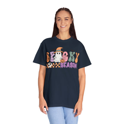 Spooky Season Retro Groovy Halloween Unisex Garment-Dyed T-shirt Gifts for Her Gifts for Him