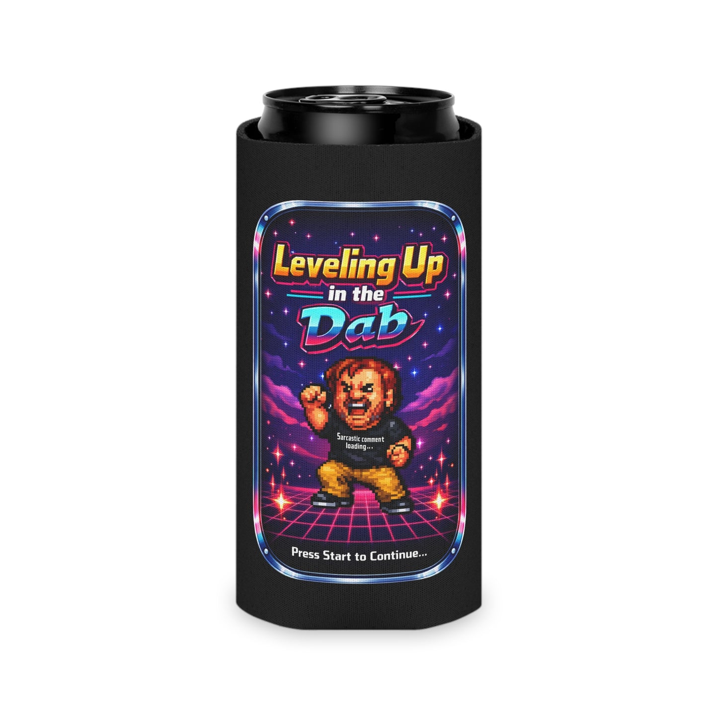Leveling Up in the Dab Retro  Drink Koozie