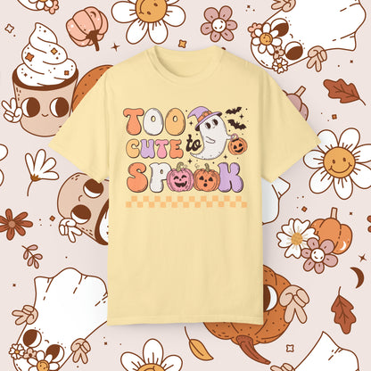 Too Cute to Spook Retro Groovy Halloween Unisex Garment-Dyed T-shirt Gifts for Him Gifts for Her