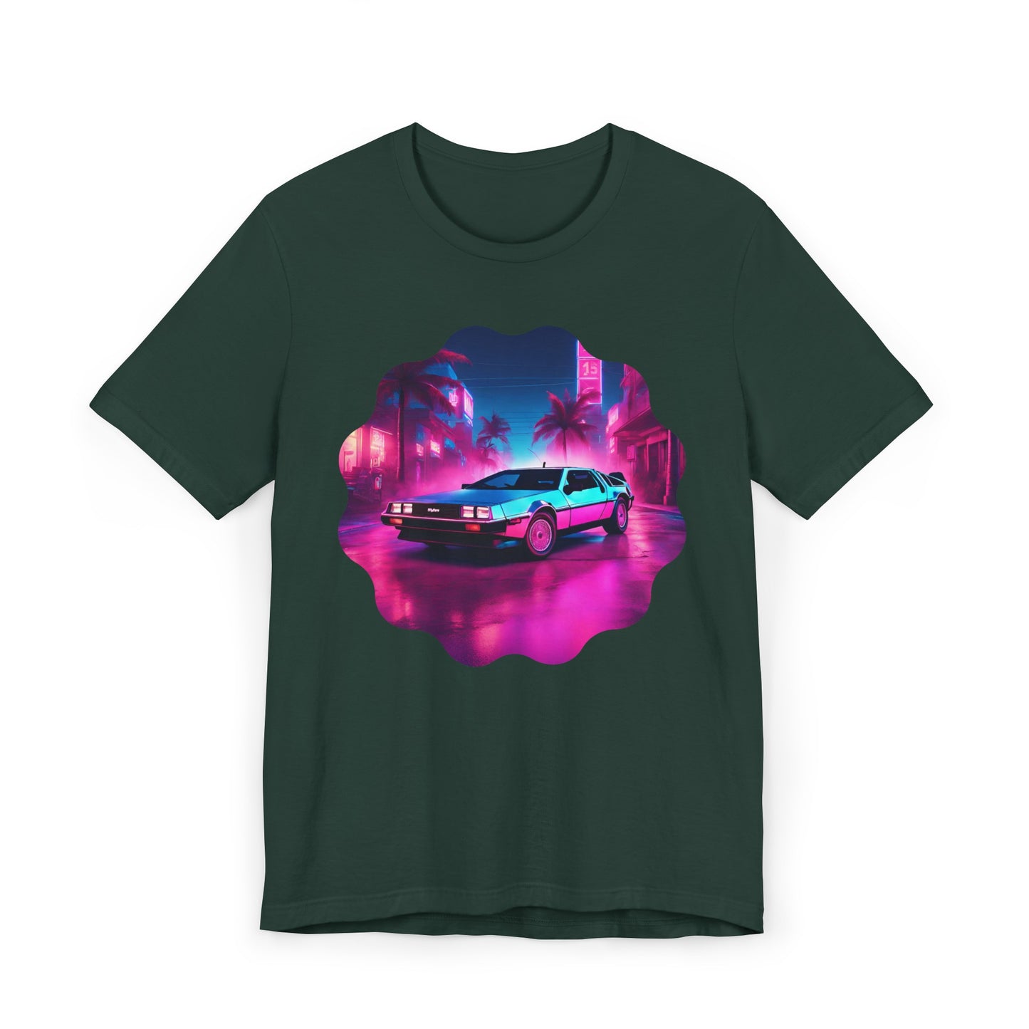 Retro-Futuristic DeLorean Unleashed Jersey: Time-Travel in Style! Unisex Jersey T-Shirt