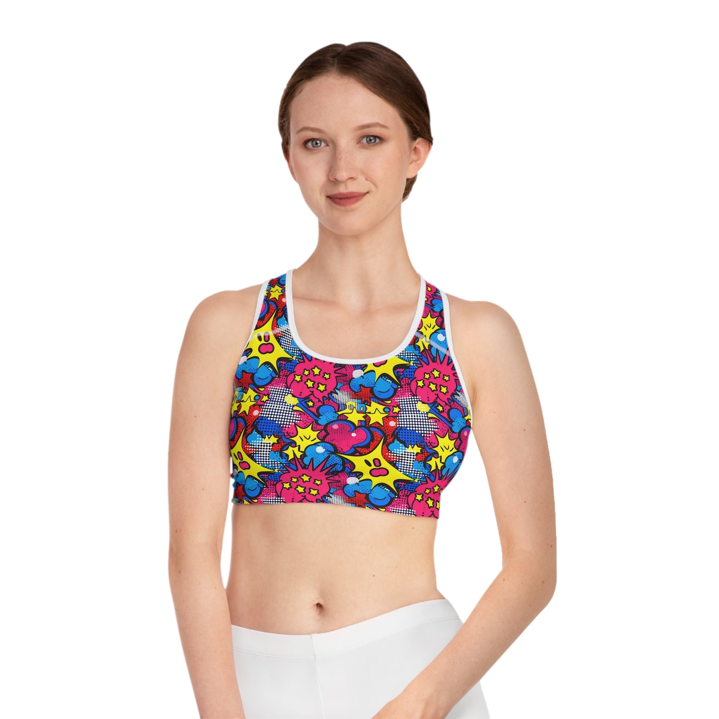 Vibrant Abstract Pop Art Women's Sports Bra (AOP)