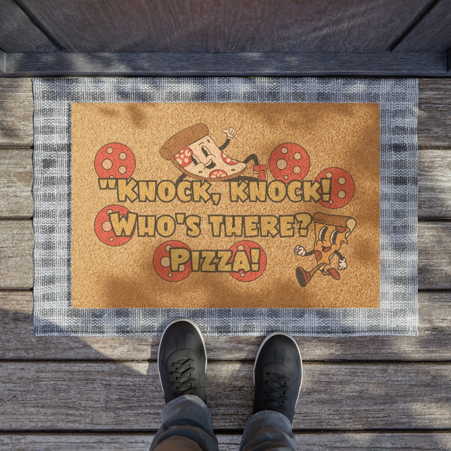 Funny Pizza Lover's Doormat | 24" x 16" | Outdoor Coir Welcome Mat