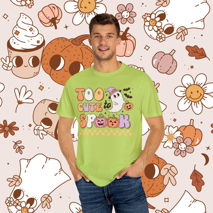 Too Cute to Spook Retro Groovy Halloween Unisex Garment-Dyed T-shirt Gifts for Him Gifts for Her