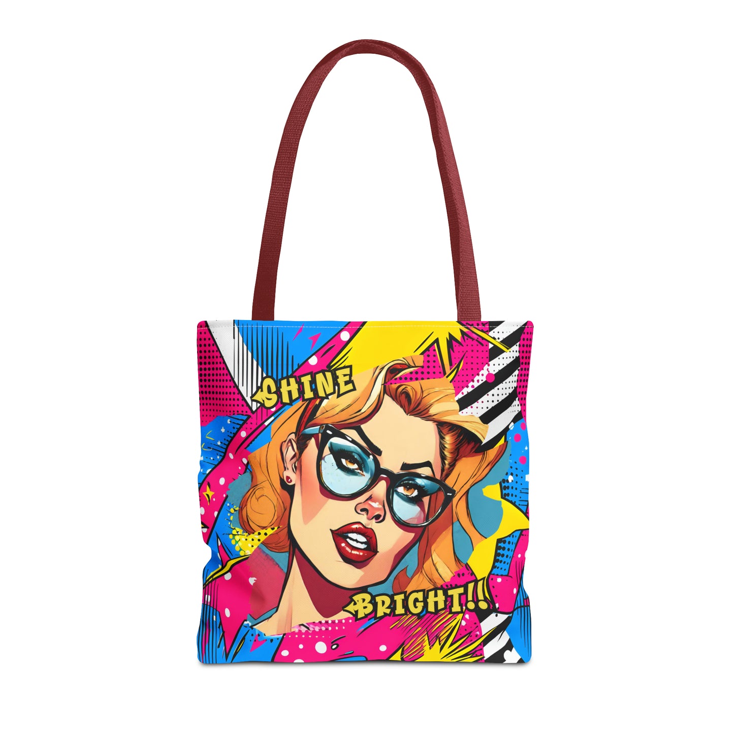 Shine Bright Lady on a Abstract Comic Pop AOP Tote Bag