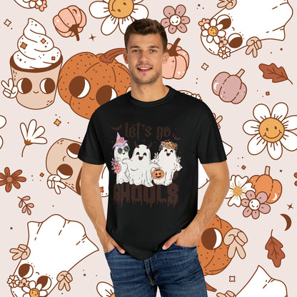 Let's Go Ghouls Retro Groovy Halloween Unisex Garment-Dyed T-shirt for Him Gifts for Her