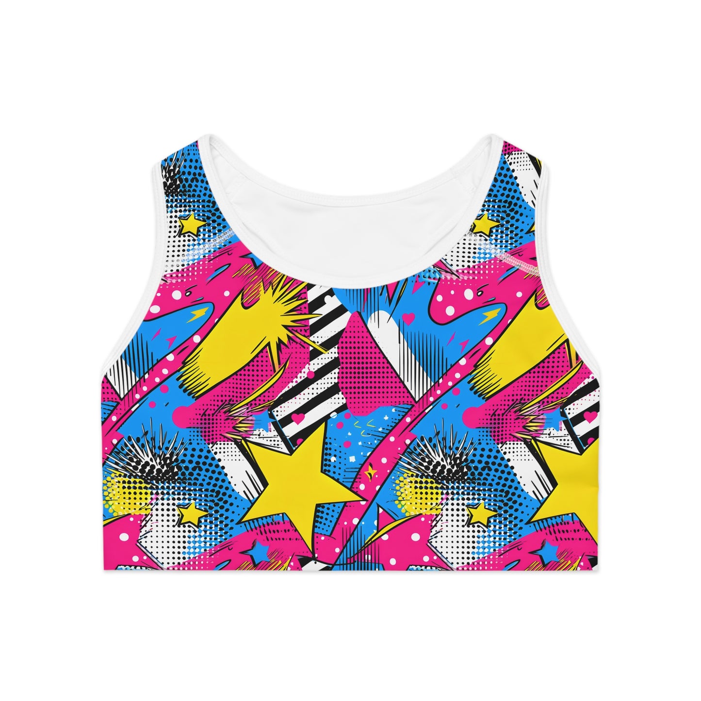 Vibrant Abstract Pop Art Women's Sports Bra (AOP)