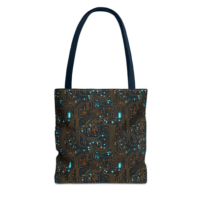 Golden Circuit Board AOP Tote Bag