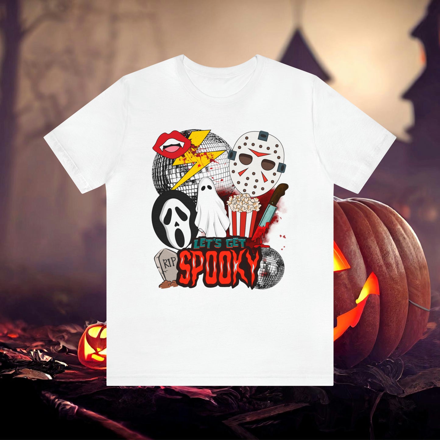 Lets Get Spooky Halloween Mashup Unisex Jersey Short Sleeve Tee Gifts for Her