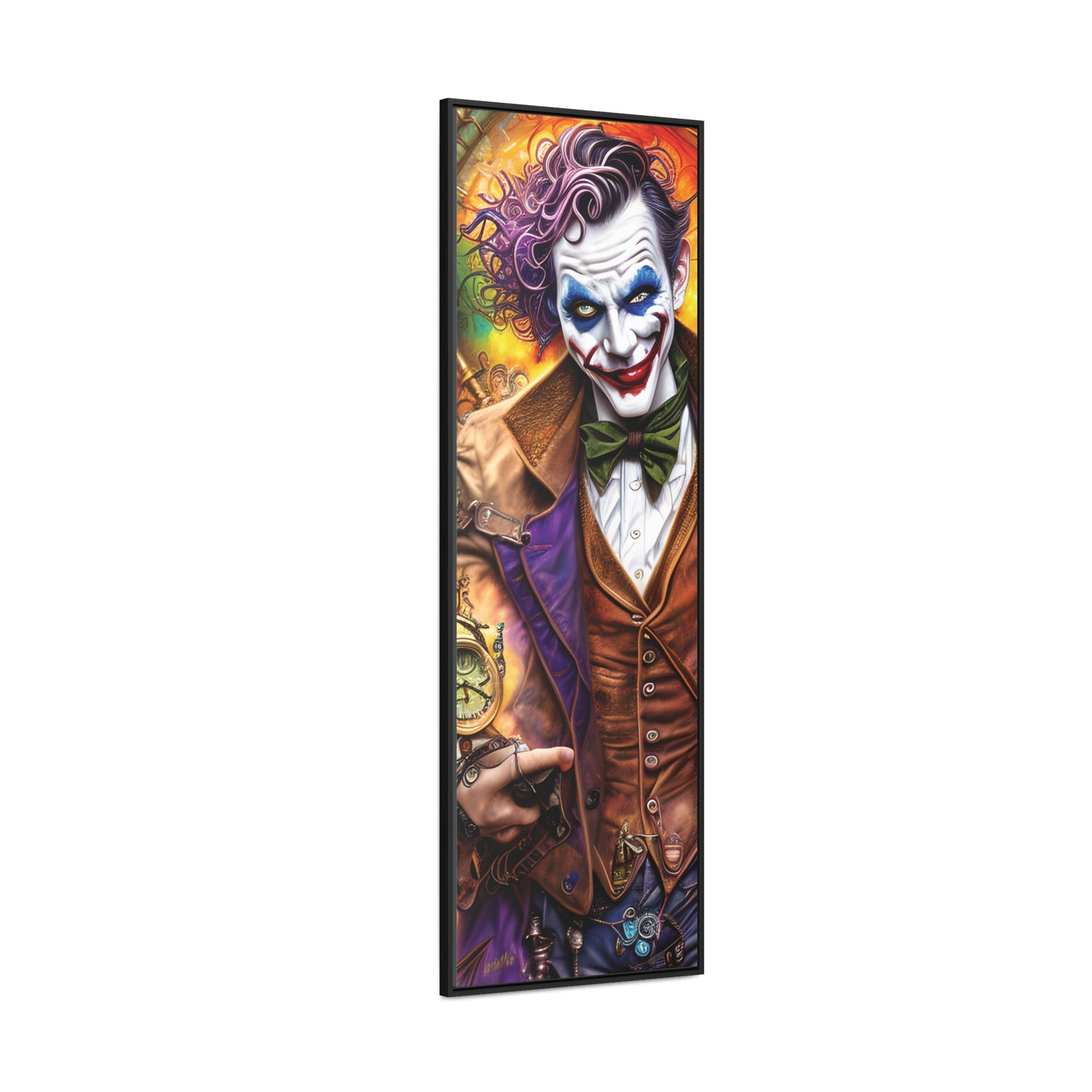 Steampunk-Joker-Hearts-Tribal-Fractal Gallery Canvas Wraps, Vertical Frame