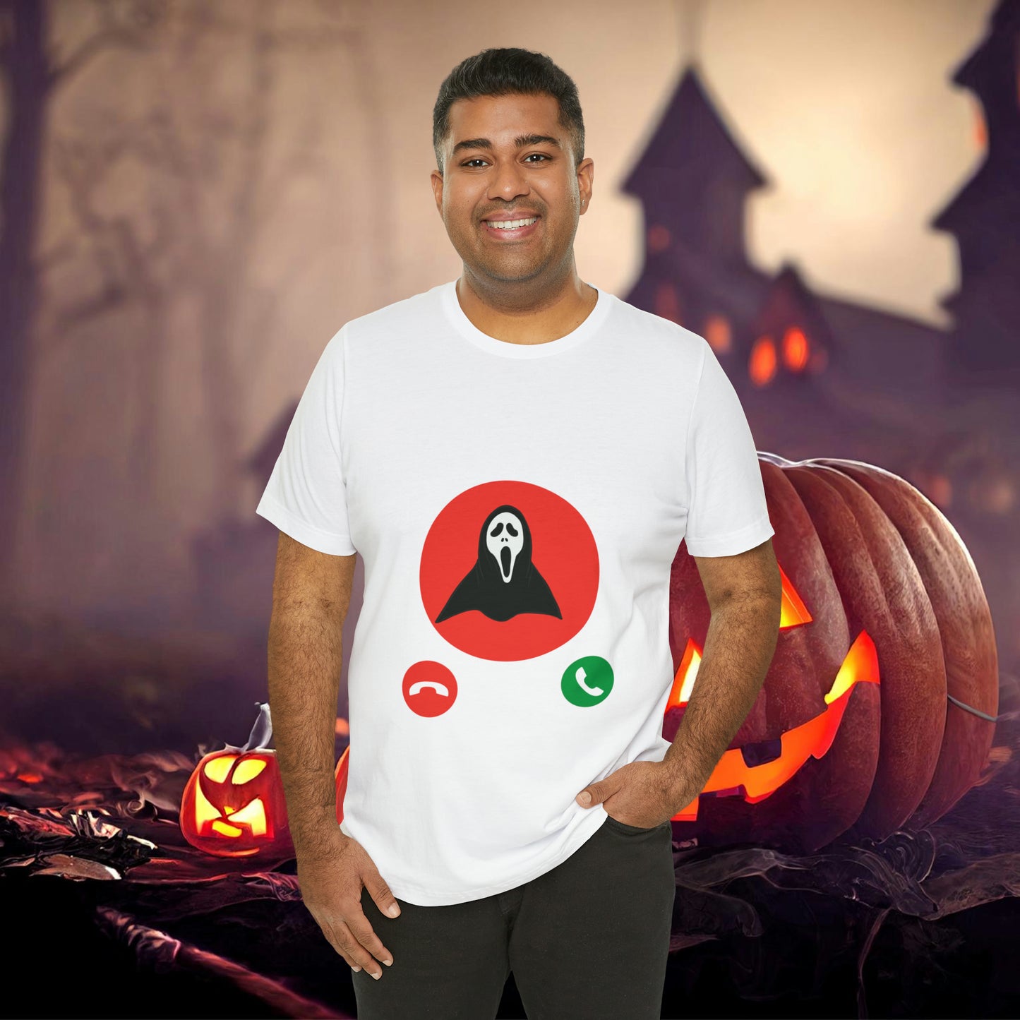 Ghost Face is Calling Halloween Unisex Jersey Short Sleeve Tee Gifts For her Gifts for Him