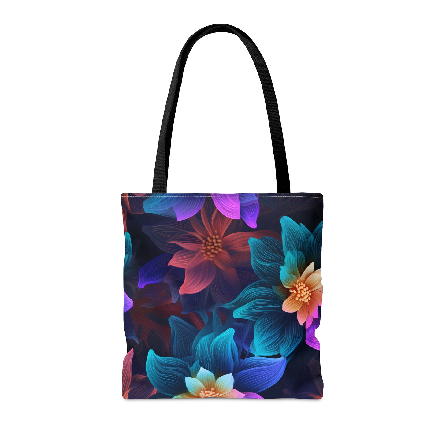 Neon Bloom Extravaganza All Over Print Tote Bag