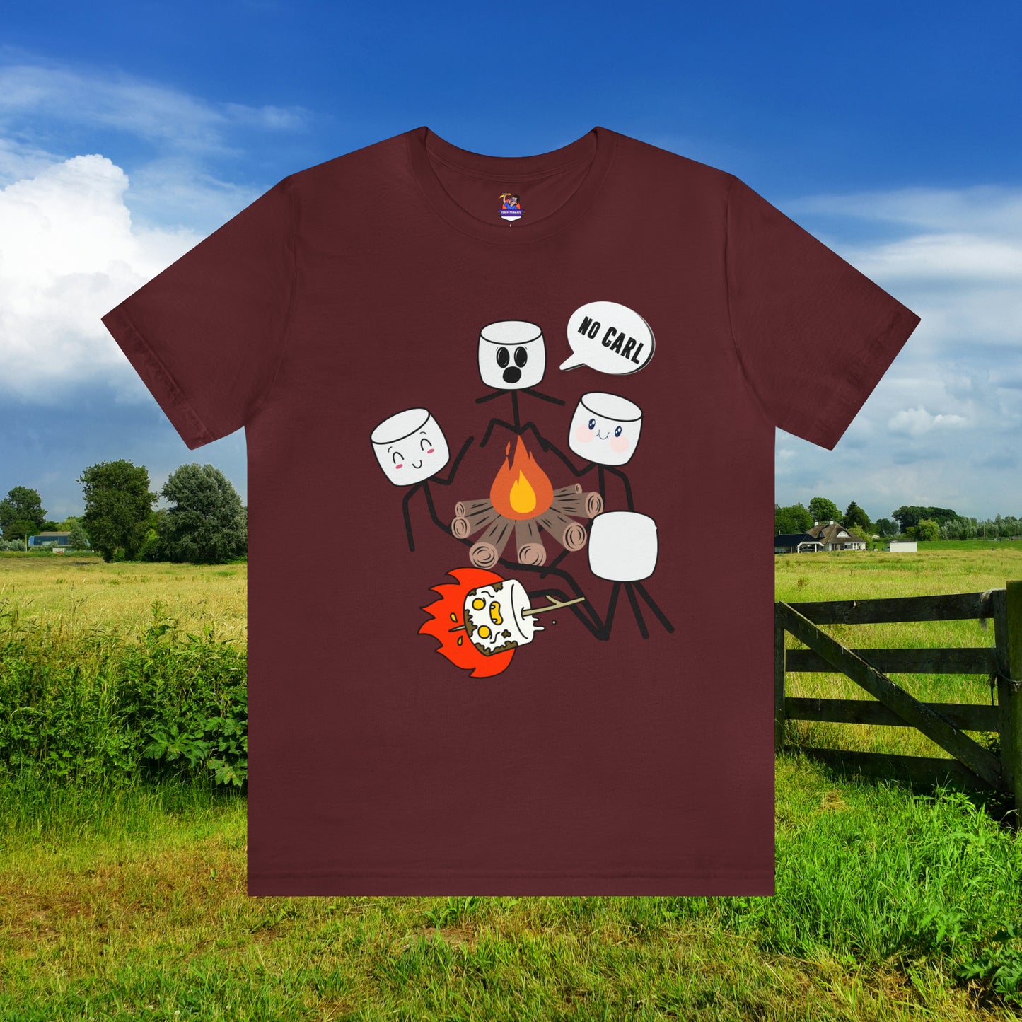 No Carl Marshmallow Campfire funny / Unisex Jersey Short Sleeve Tee