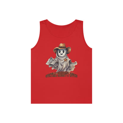 Spectral Sheriff's Office Western Halloween Unisex Heavy Cotton Tank Top Gifts for Him Gifts for Her