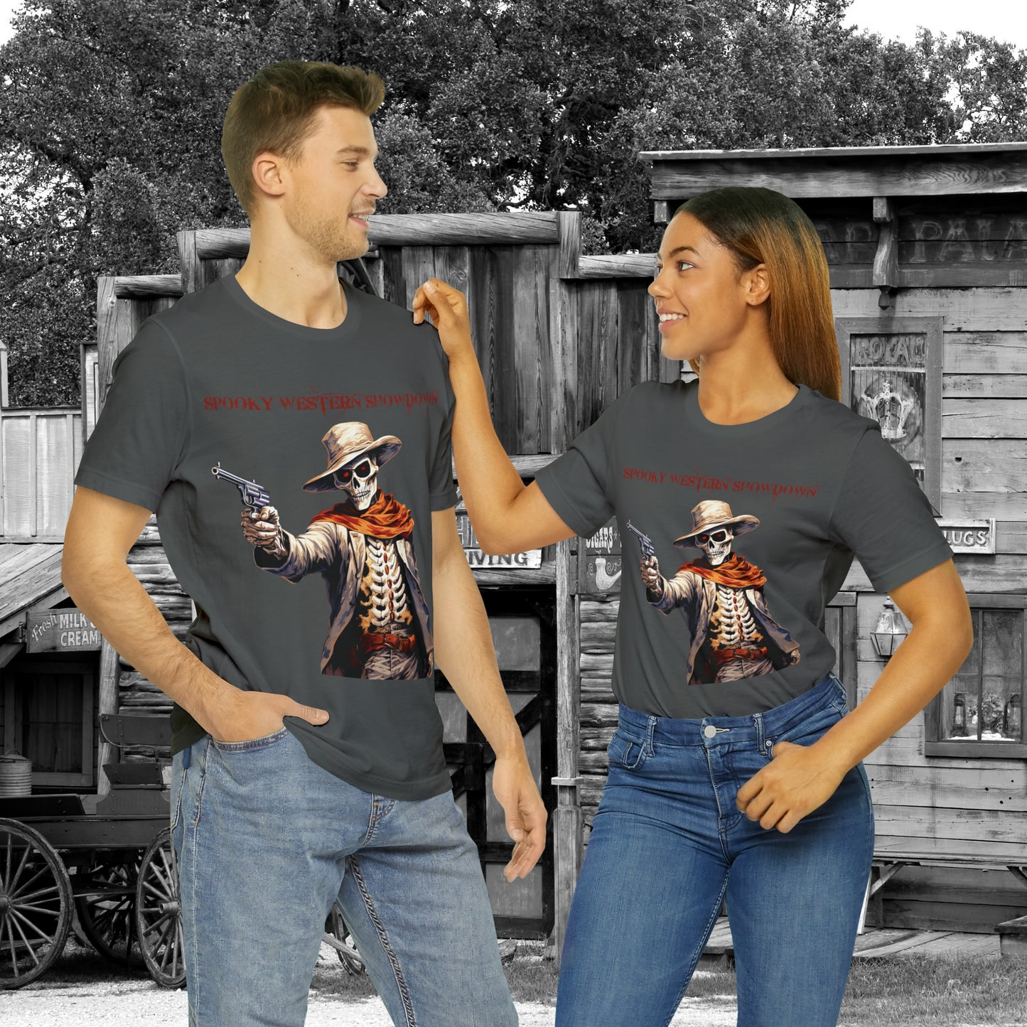 Spooky Western Showdown Western Halloween Unisex Jersey Short Sleeve Tee Gifts For Her Gifts For Him