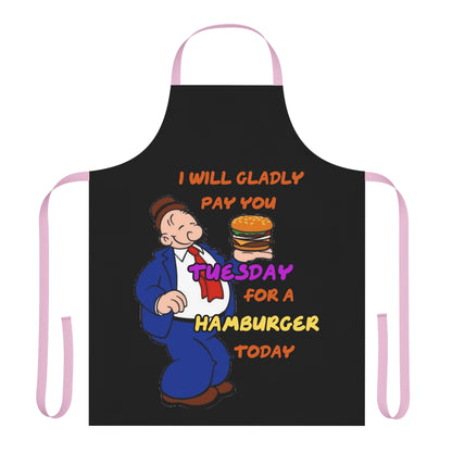 Popeye's Friend Wimpy "I will Gladly Pay you Tuesday for a Hamburger Today" Apron (AOP)
