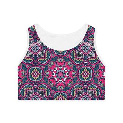 Purple Pink Boho Chic Women's Sports Bra Sports Bra (AOP)