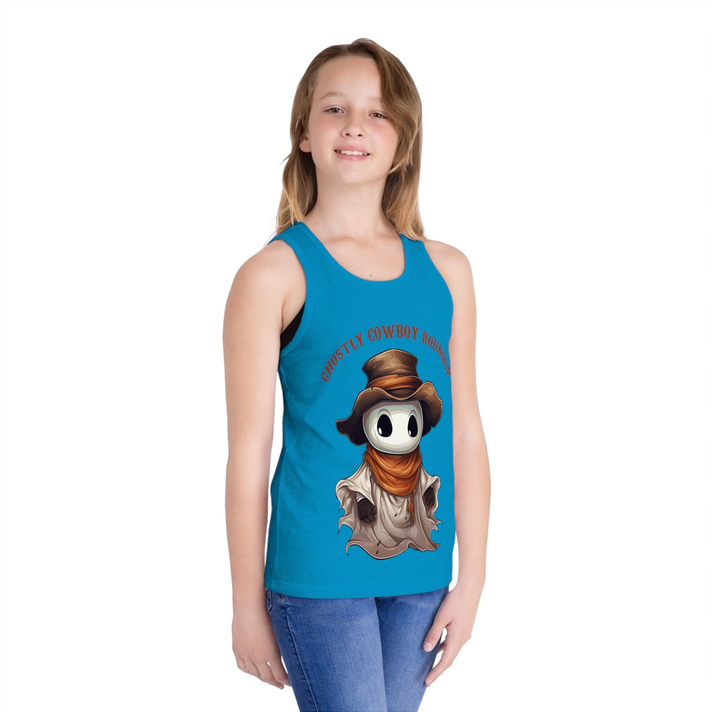 Ghostly Cowboy Round up Kid's Jersey Tank Top Gifts for him, gifts for her