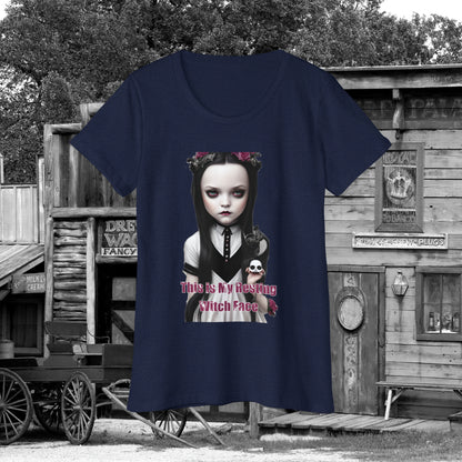 My Resting Witch Face Halloween with Wednesday Addams Women's Organic Short Sleeve T-Shirt