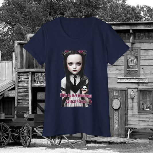 My Resting Witch Face Halloween with Wednesday Addams Women's Organic Short Sleeve T-Shirt