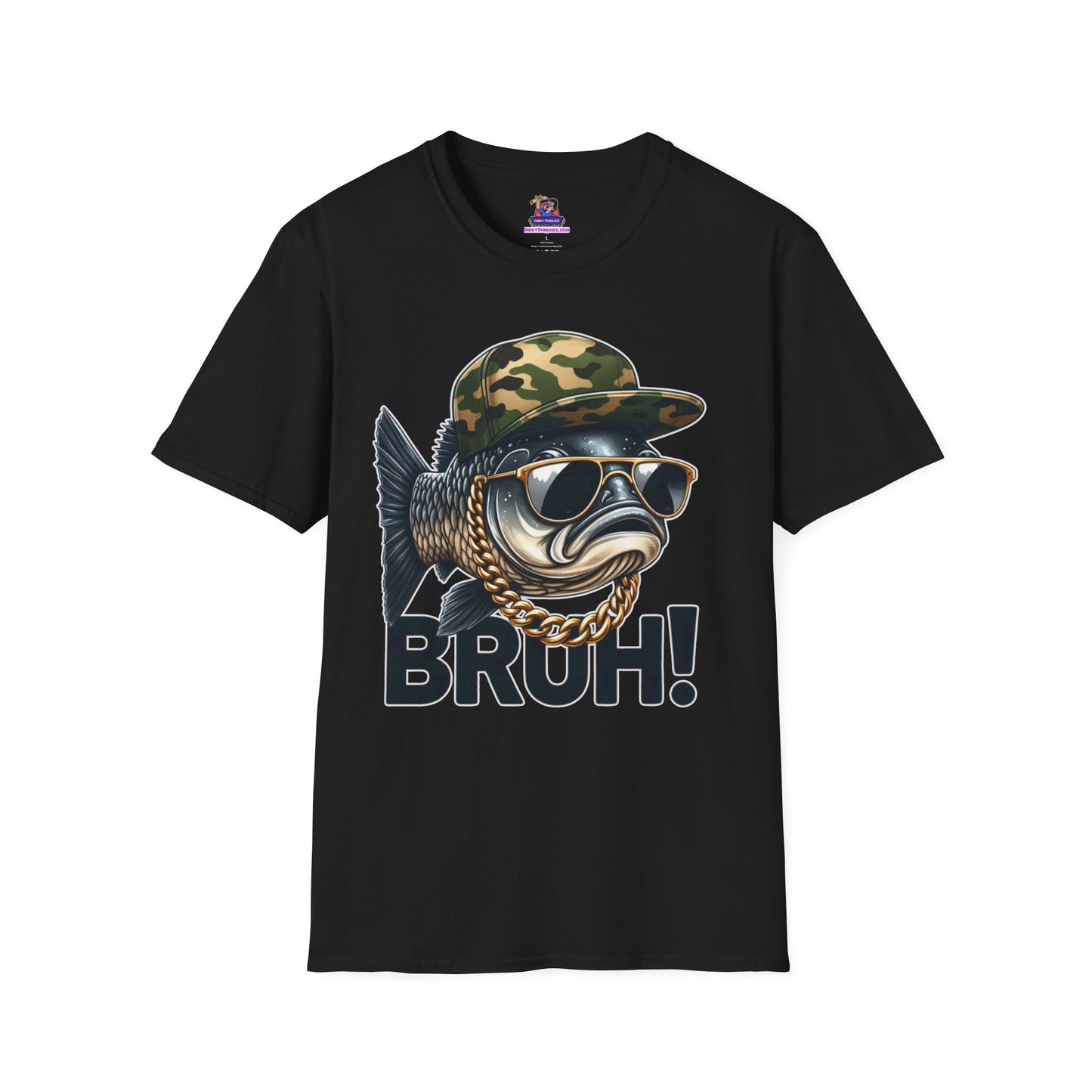 Bruh lets go fishing Unisex Softstyle T-Shirt Fishing humor, Fisherman Gift Pun T-Shirt Funny Fish Tee Fishy Vibes Unique Unisex Tee