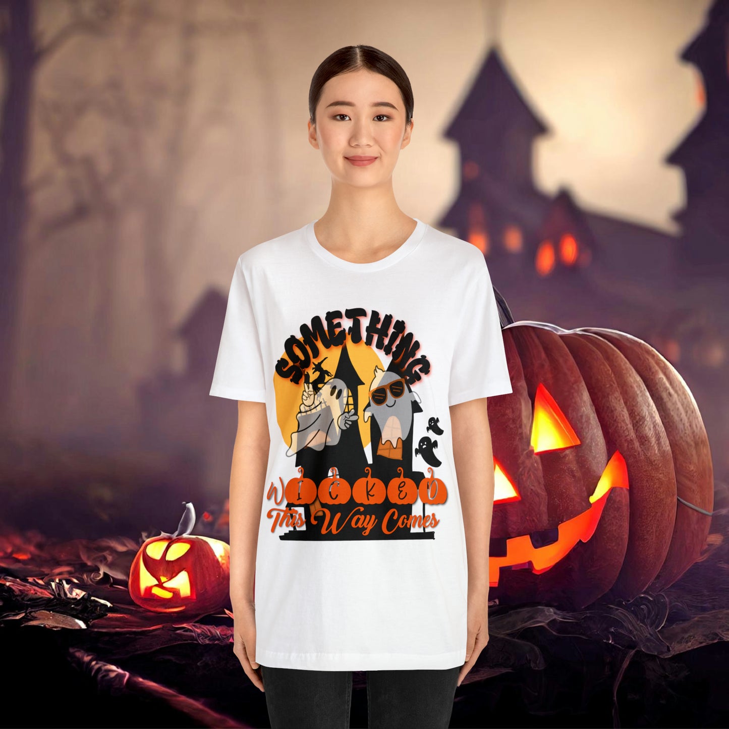 Something Wicked this Way Comes Halloween Unisex Jersey Short Sleeve Tee Gifts for Her Gifts for Him