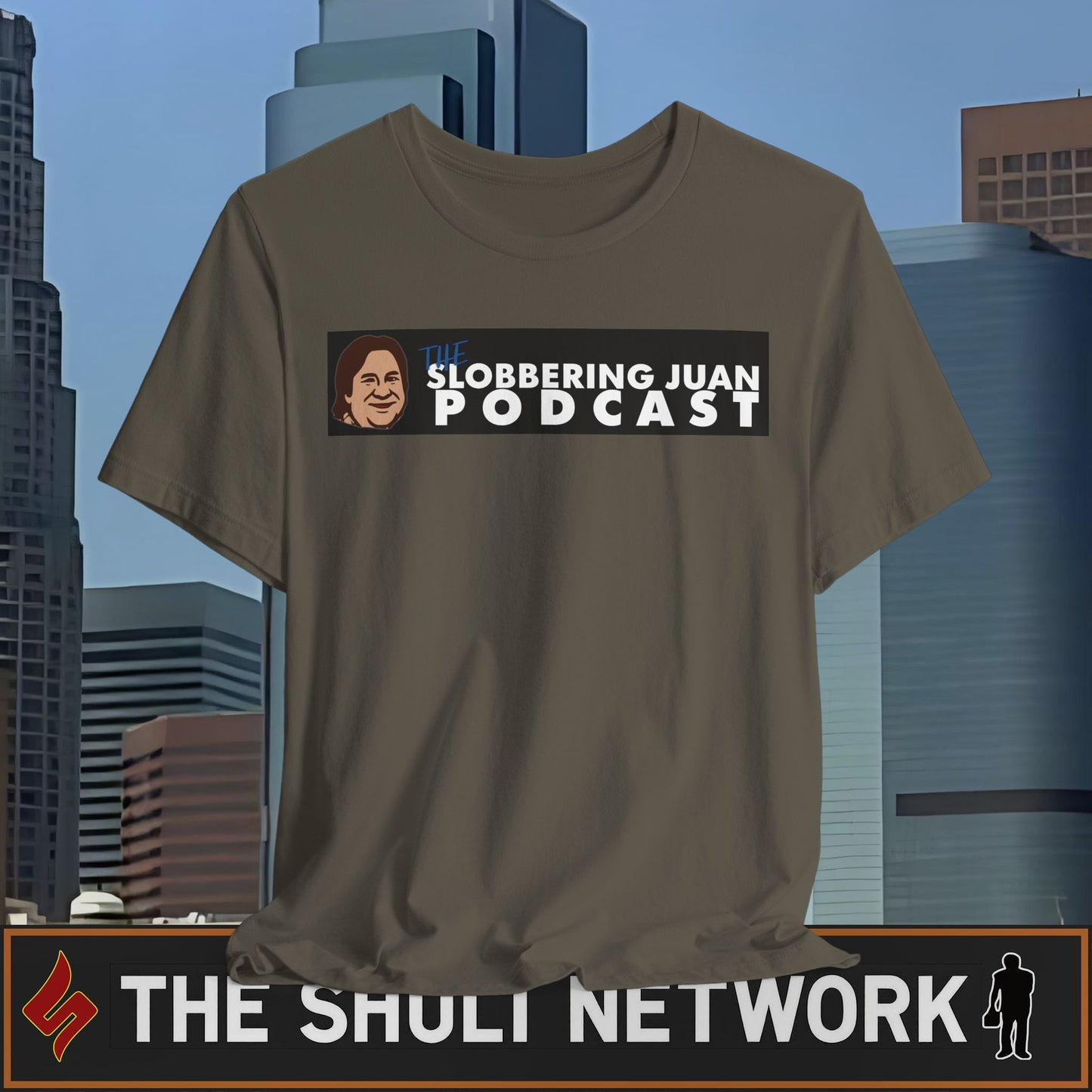 Slobbering Juan Podcast T-Shirt — Retro Logo Tee for Fans