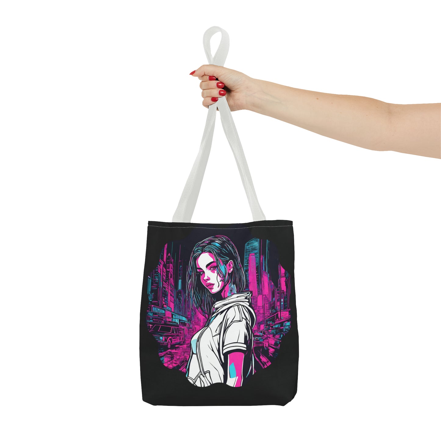 Cyberpunk Chic AOP Tote Bag