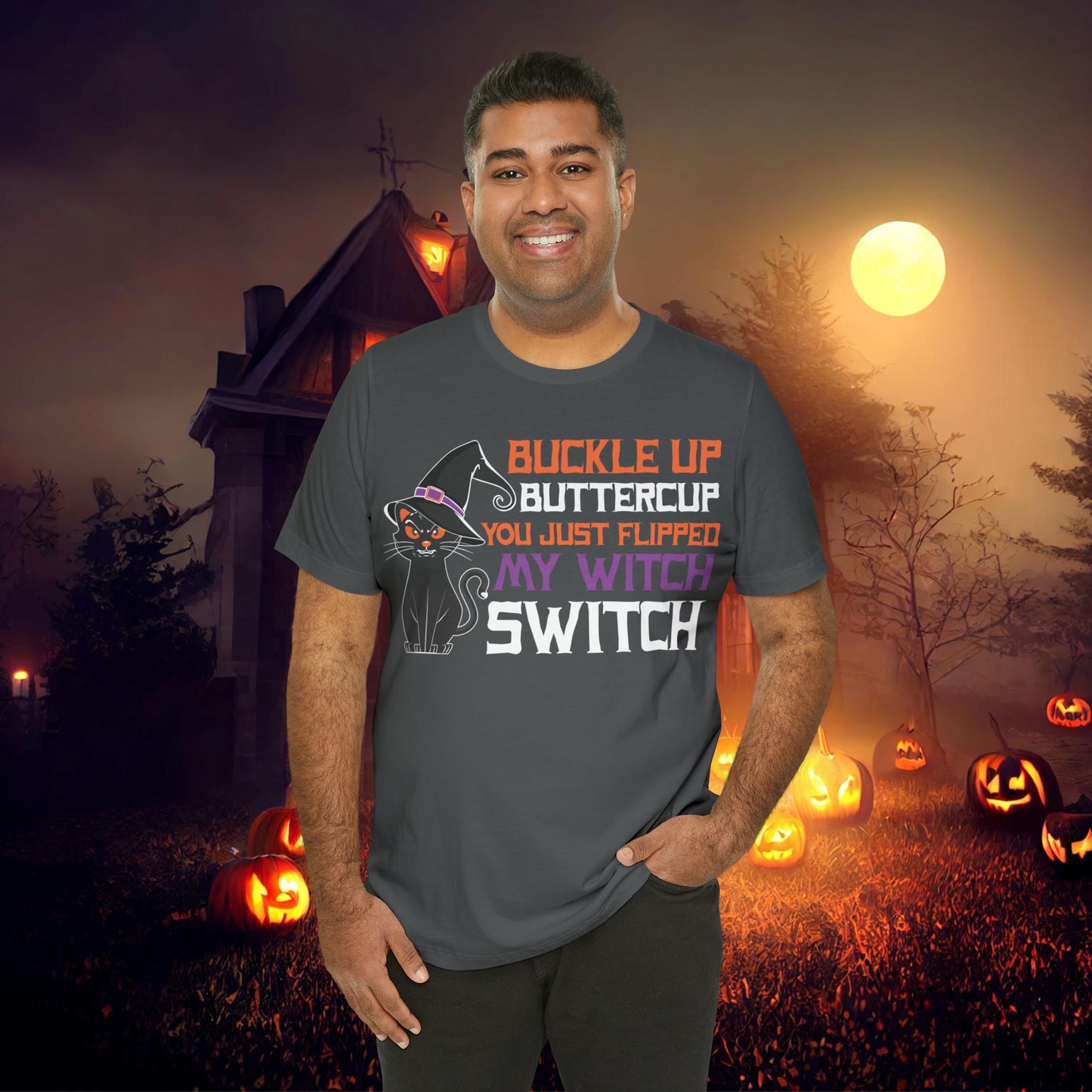 Halloween Buckle up Buttercup you just flipped my Witch Switch Unisex Jersey Short Sleeve Tee Gifts for Her