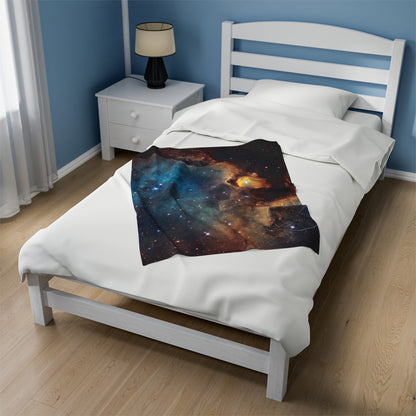 Colorful Galaxy Velveteen Plush Blanket