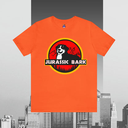 Jurassic Bark Bernese Mountain Dog, Custom/ Unisex Jersey Short Sleeve Tee