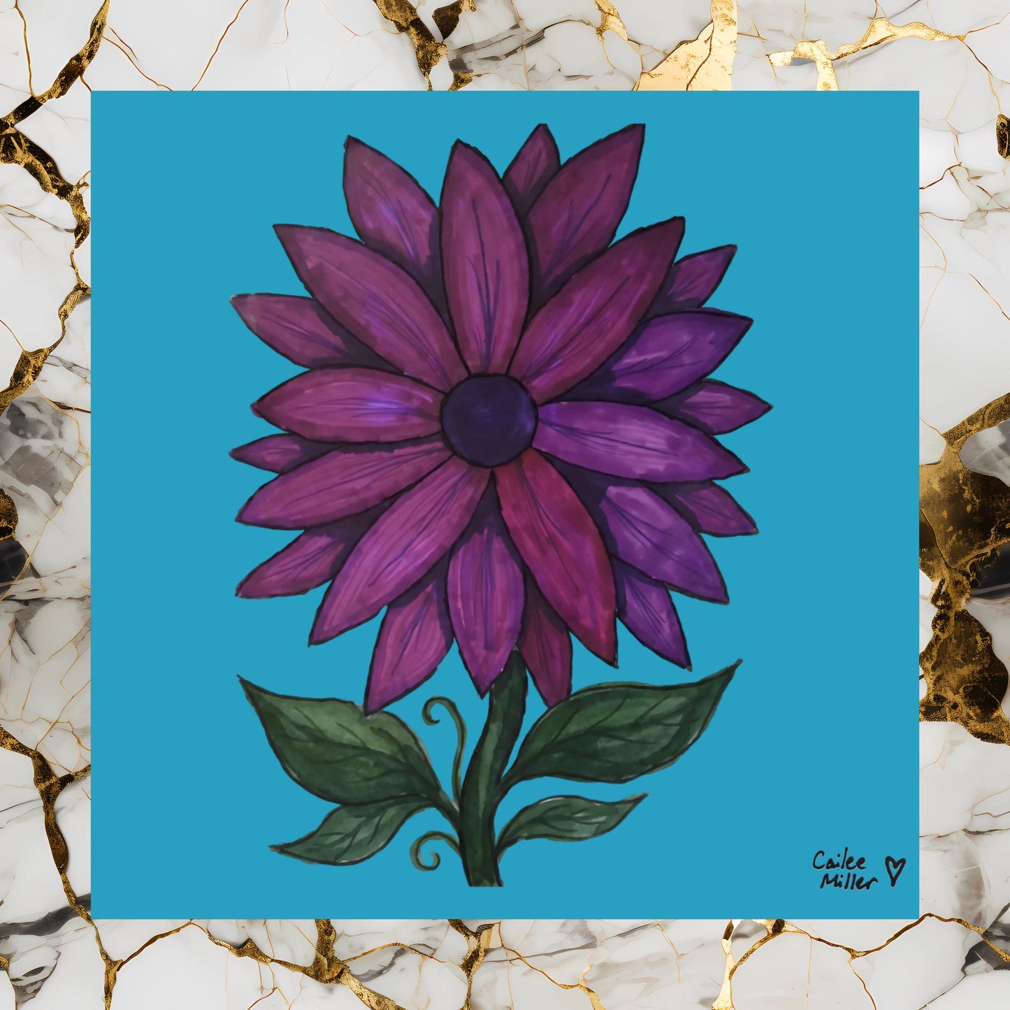Purple Floral Matte Poster  — Vibrant Botanical Wall Art from Artist Cailee Miller