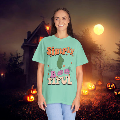 Simply Bootiful Retro Groovy Halloween Unisex Garment-Dyed T-shirt Gifts for Her Gifts for him