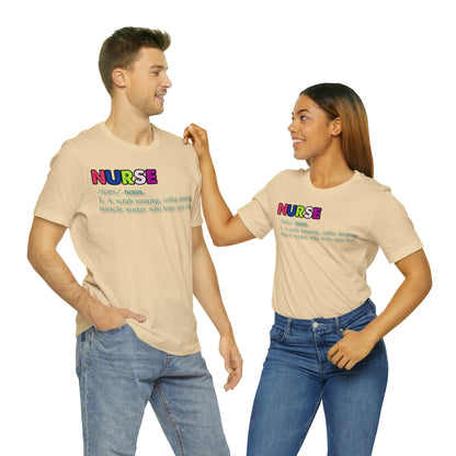 Definition of a Nurse Unisex Jersey Tee Bella+Canvas 3001 Healthcare Gift Medical Students, Soft Fabric, Various Sizes Available