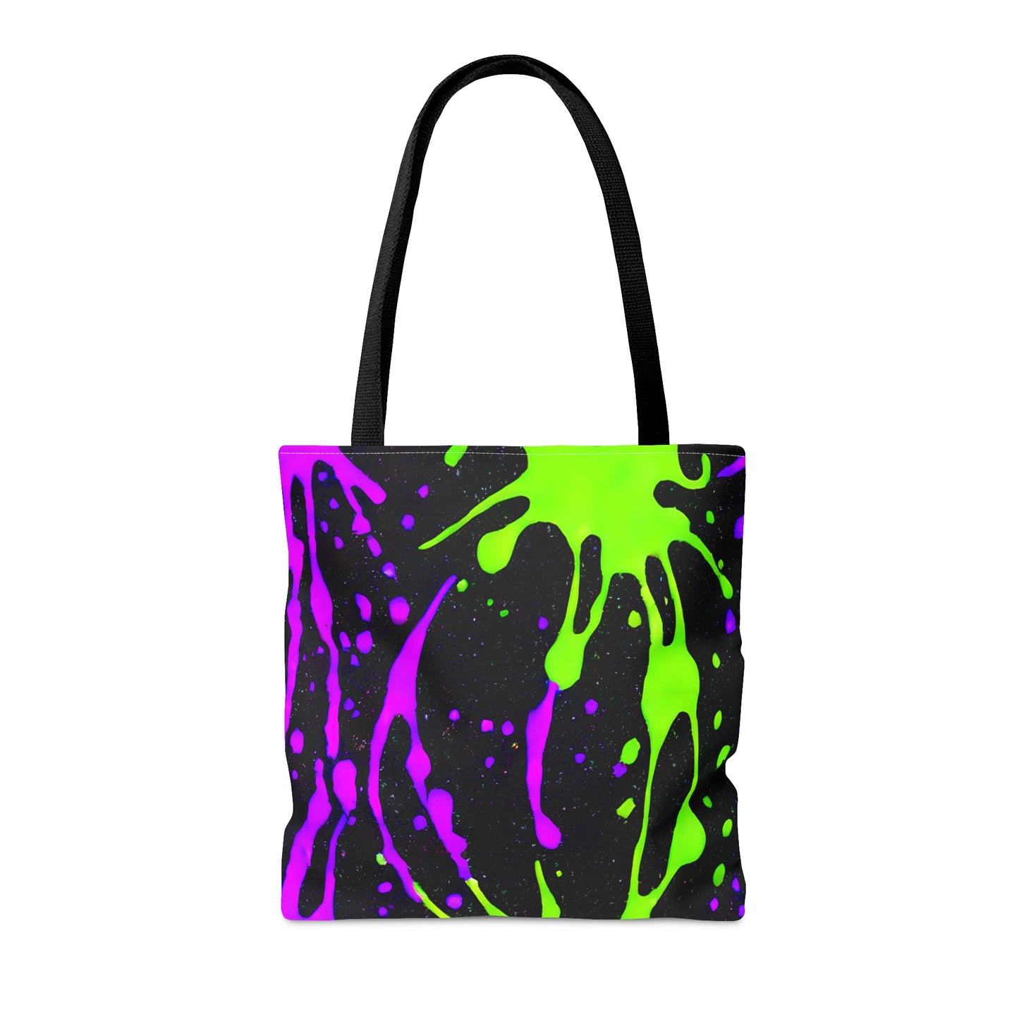 Chic Color Burst: Green & Pink Splatter Print Tote - Stand Out!