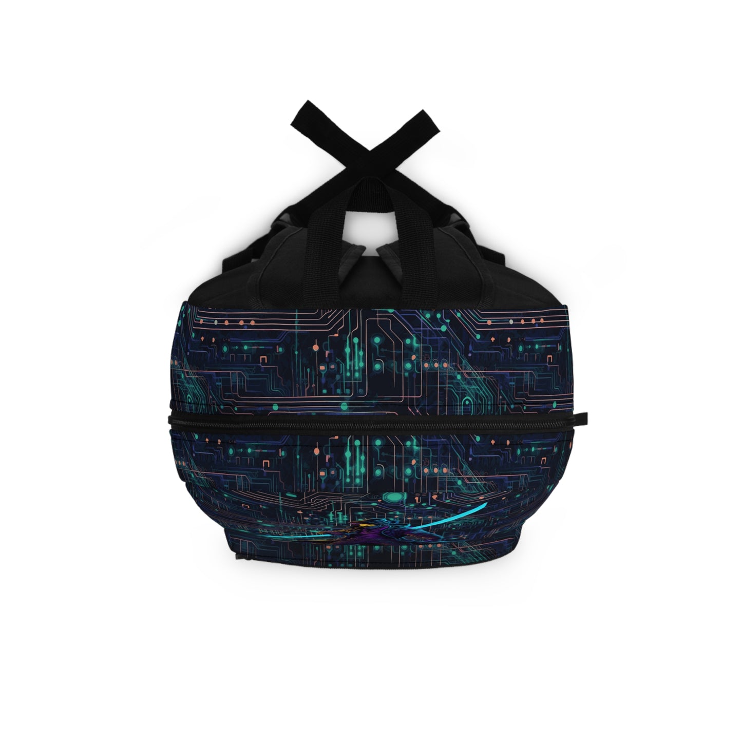 Cyberpunk Fusion: Neon Circuit Board All Over Print Backpack