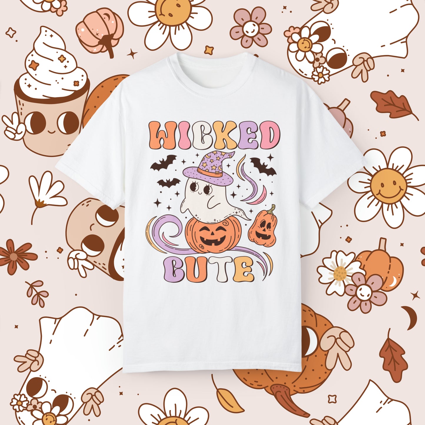 Wicked Cute Retro Groovy Halloween Unisex Garment-Dyed T-shirt Gifts for Him Gifts for her