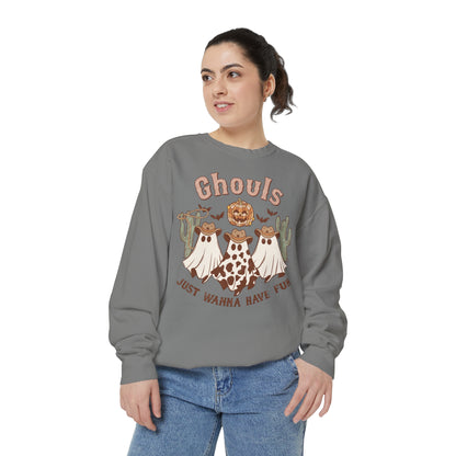 Ghouls Just Wanna Have Fun Western Halloween Unisex Garment-Dyed Sweatshirt