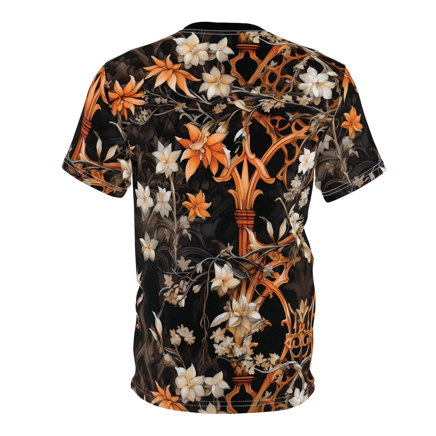 Halloween Floral Pattern Unisex Cut & Sew Tee (AOP)