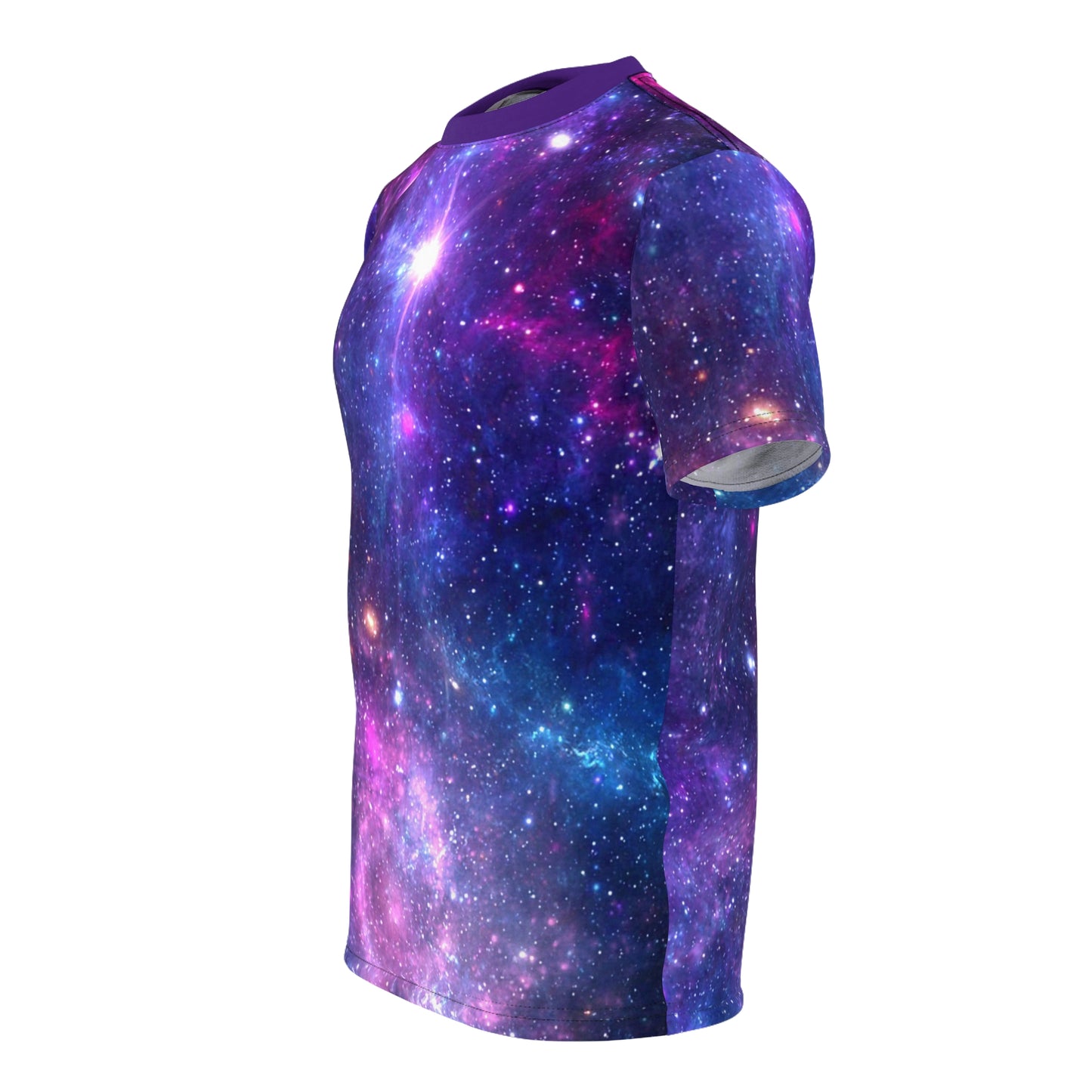 Purple Beyond the Stars Outer Space Out of this World Unisex Cut & Sew Tee (AOP)