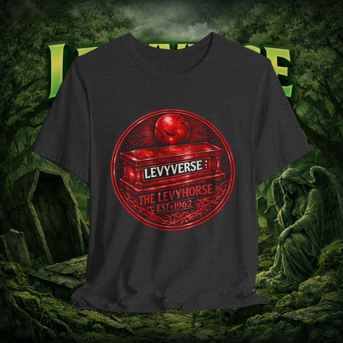 Levyverse Red Emblem Tee — The Levyhorse Vintage Logo T-Shirt